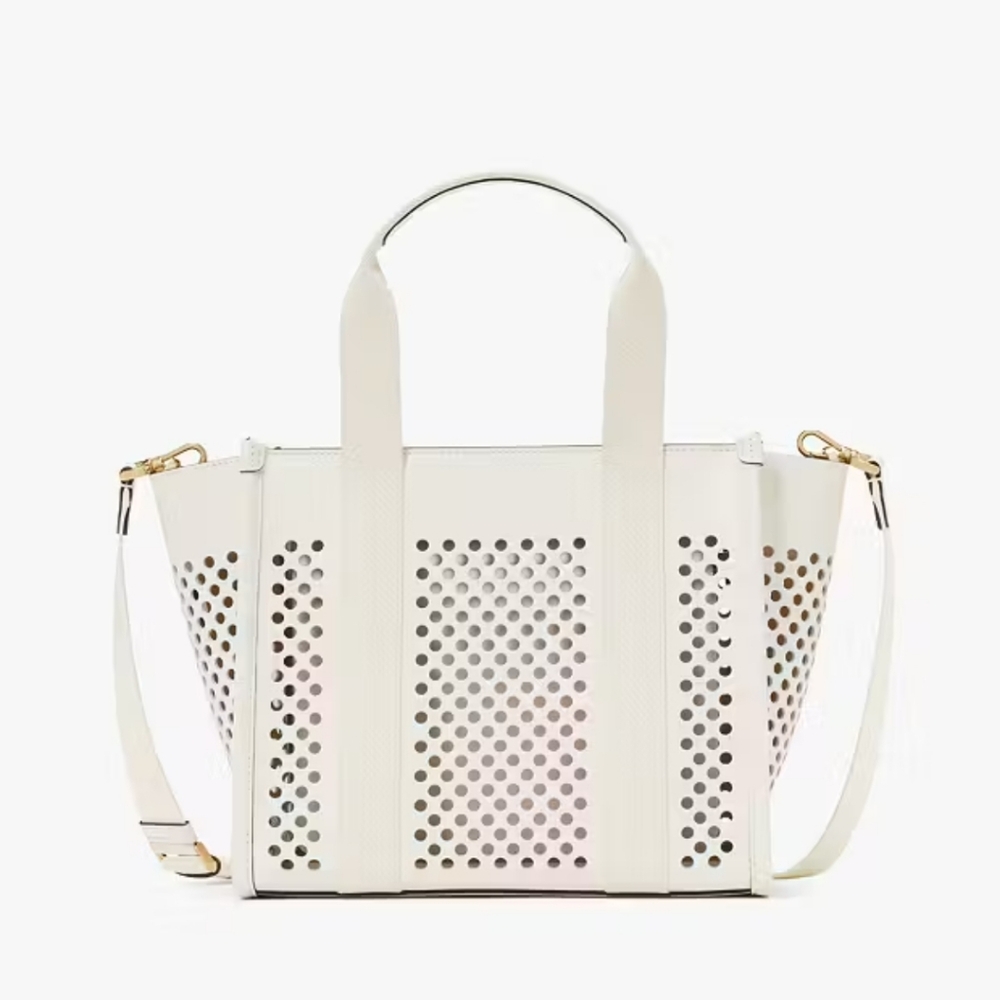 Kate Spade Kip Perforated Small Tote Bag, Meringue - Picture 5 of 6